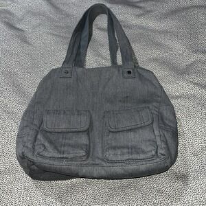 Thirty One Grey Shoulder Women's Bag Tote Purse Handbag Zip Top Pockets